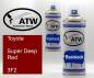 Preview: Toyota, Super Deep Red, 3F2: 400ml Sprühdose + 400ml Klarlack - Set, von ATW Autoteile West.